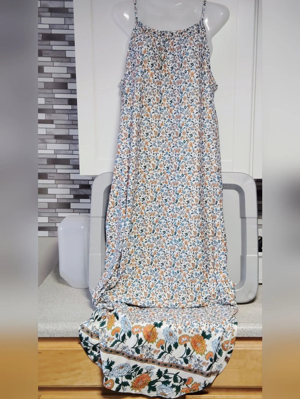 Halife Floral Maxi Dress Sz-XL - Picture 3 of 9